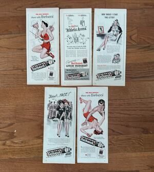 5 Print Ads Barbasol Shaving Cream Original Ad 1940s
